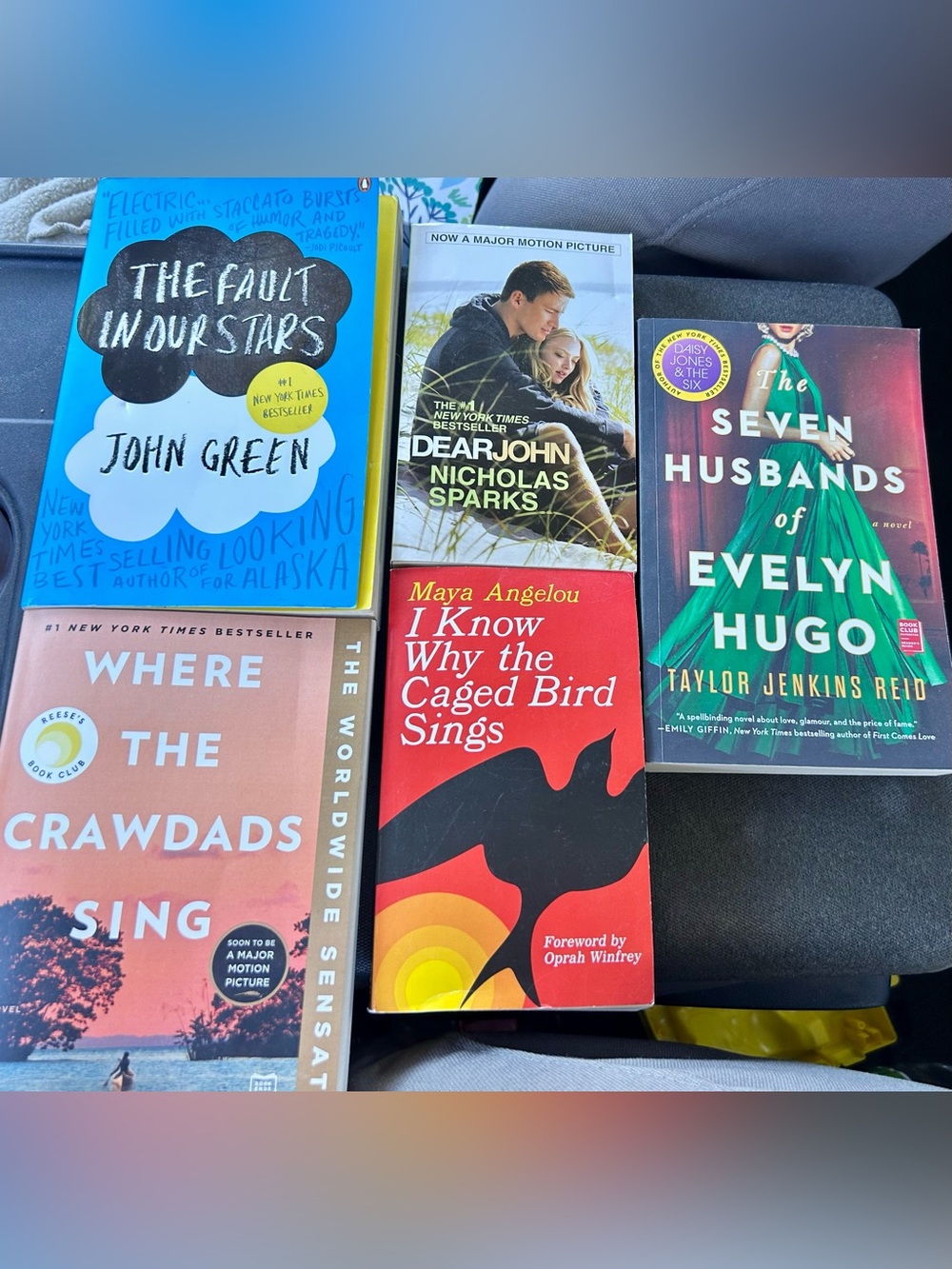 Set of Five Colorful Paperback Books